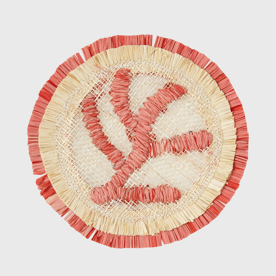 Coral straw coasters