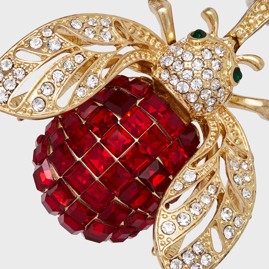 Sparkle bee hanging ornament, ruby
