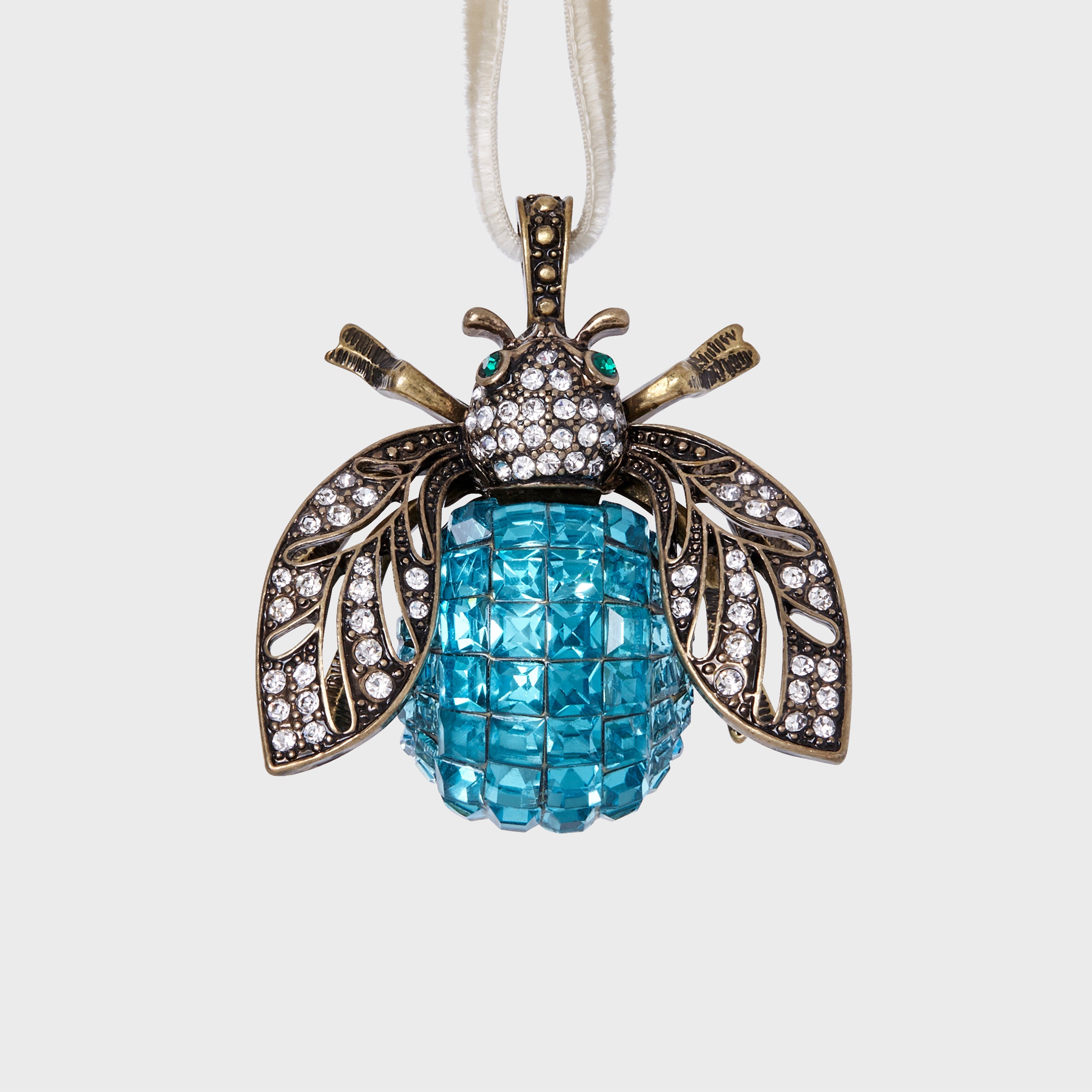 Sparkle bee hanging ornament, turquoise