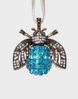 Sparkle bee hanging ornament, turquoise