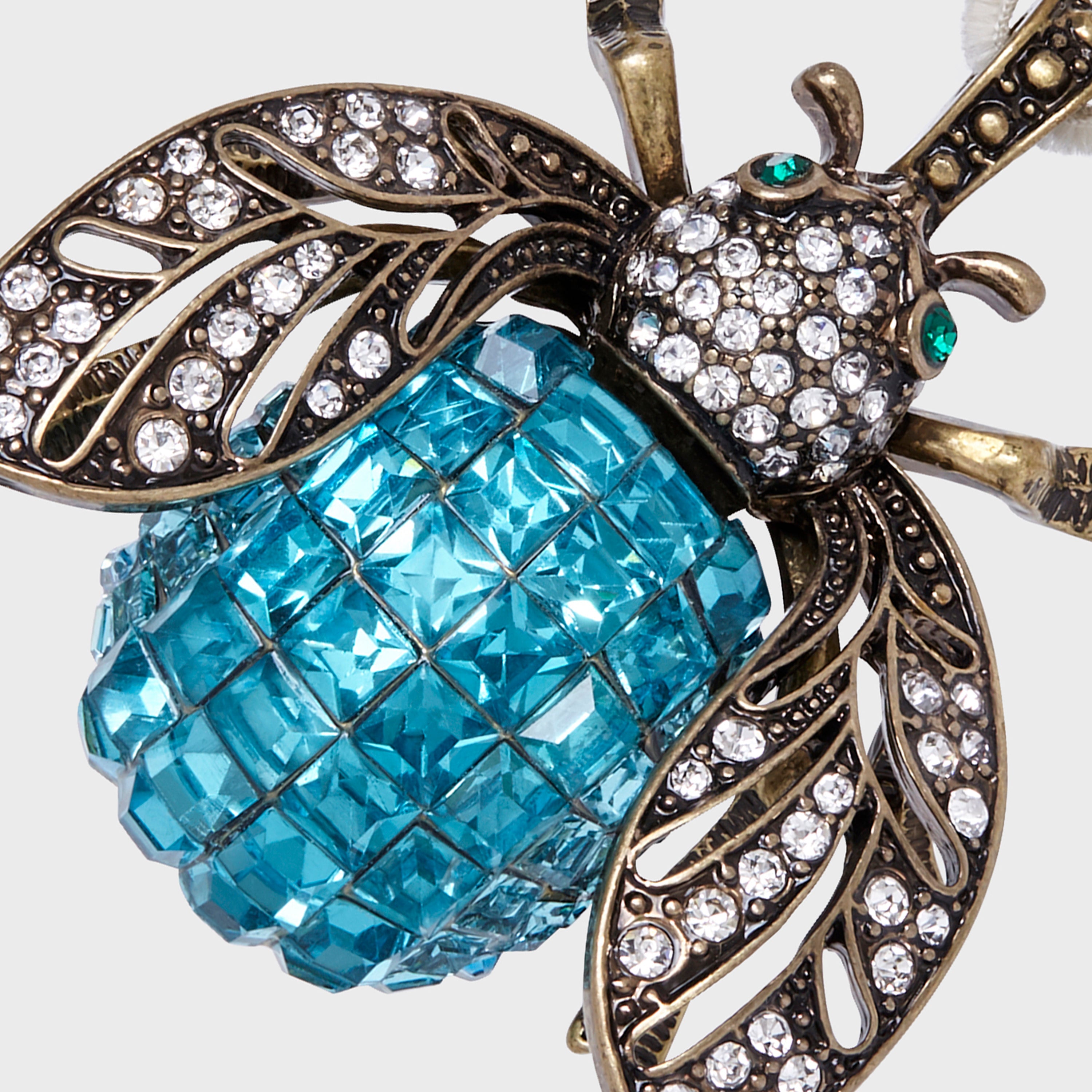 Sparkle bee hanging ornament, turquoise