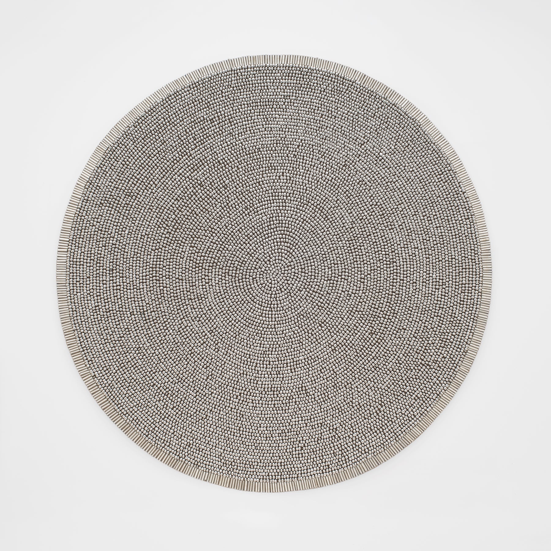 Silver hand beaded placemat