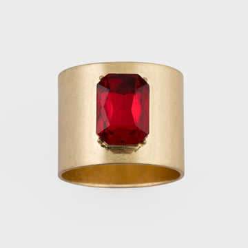 Single gem napkin rings, ruby red, set of two