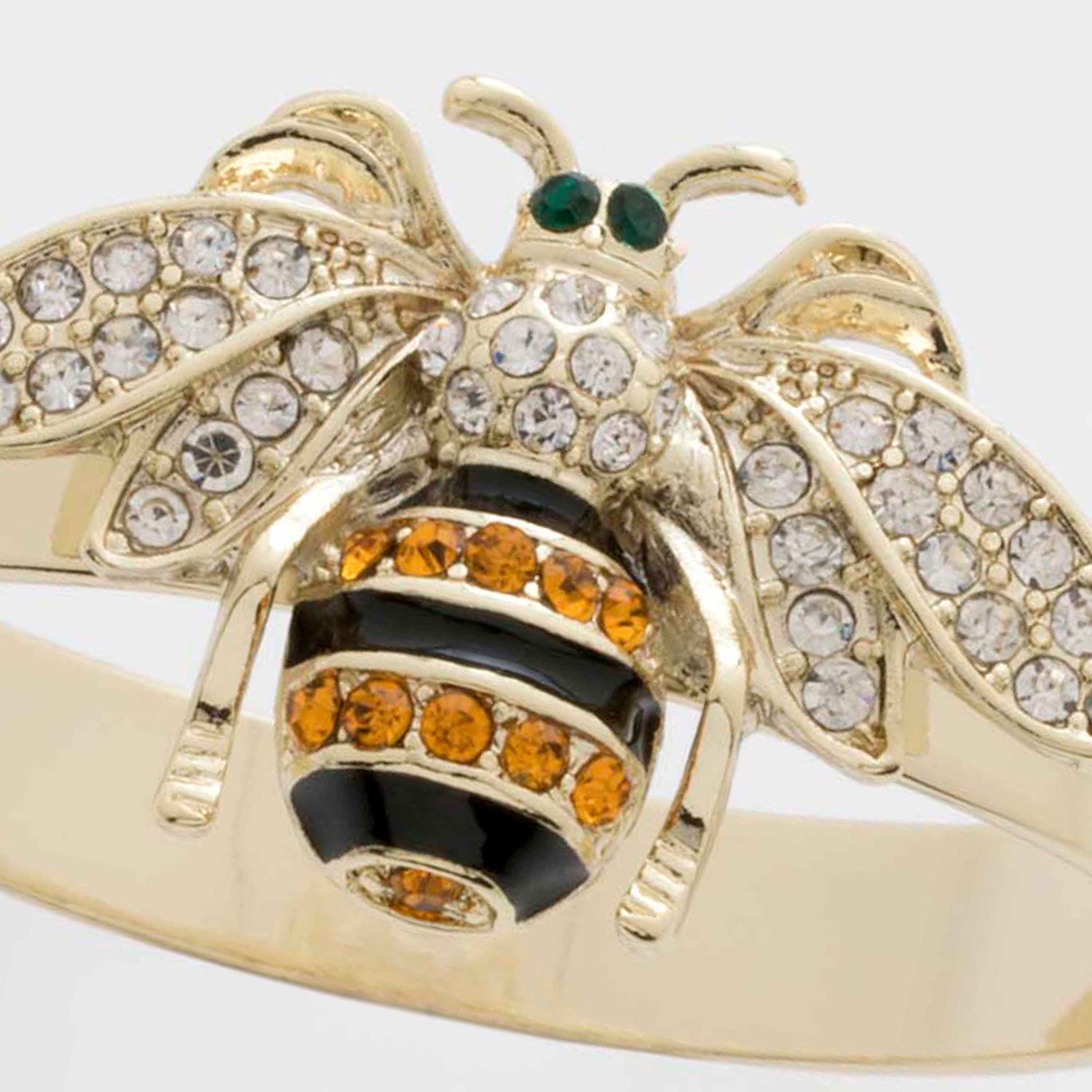 Skinny stripey bee napkin rings, set of four