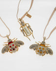 Jeweled insect hanging ornaments, set of three
