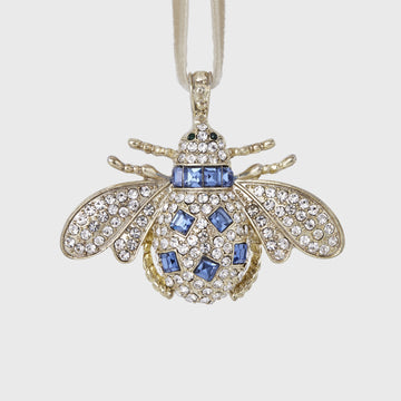 Classic bee hanging ornament, sapphire