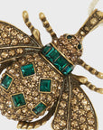 Jeweled insect hanging ornaments, ruby and emerald