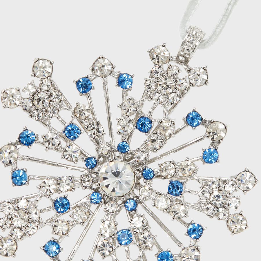 Sparkle snowflake ornament, sapphire