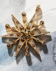Deco snowflake hanging ornament, gold