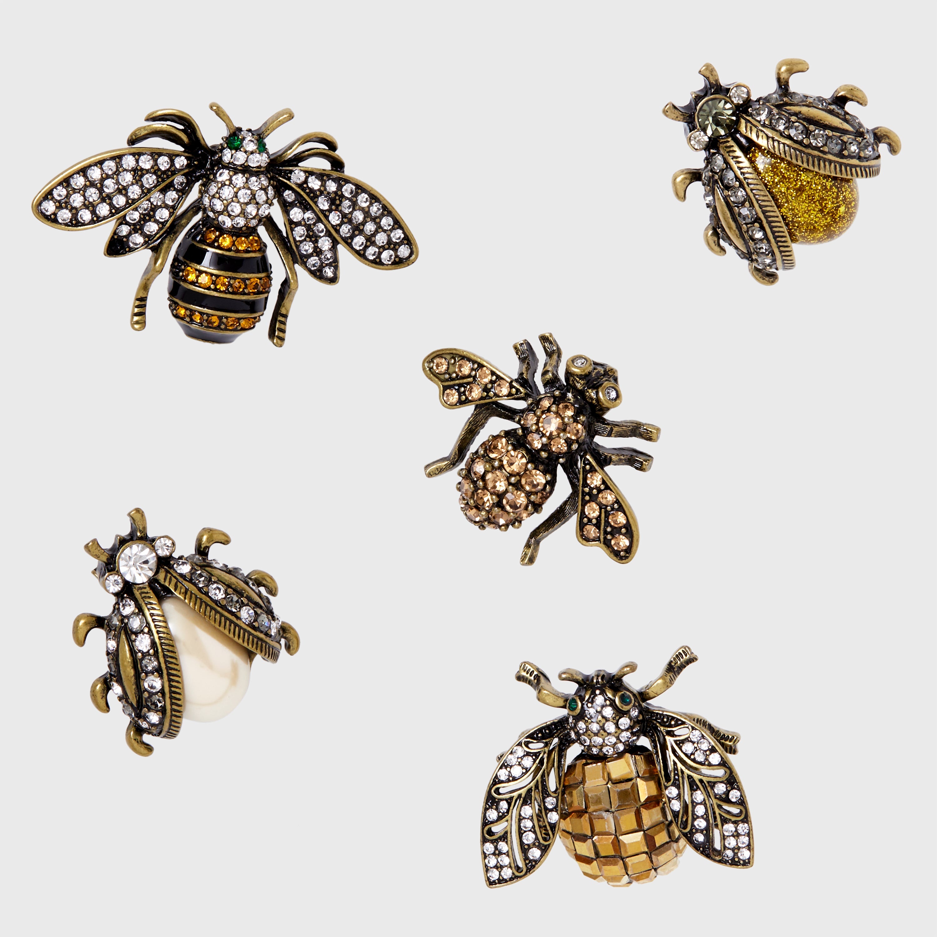 Mini bug clip set, gold