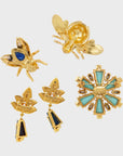 Starburst earrings, lapis lazuli
