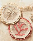 Coral straw coasters