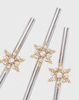 Snowflake metal cocktail straws