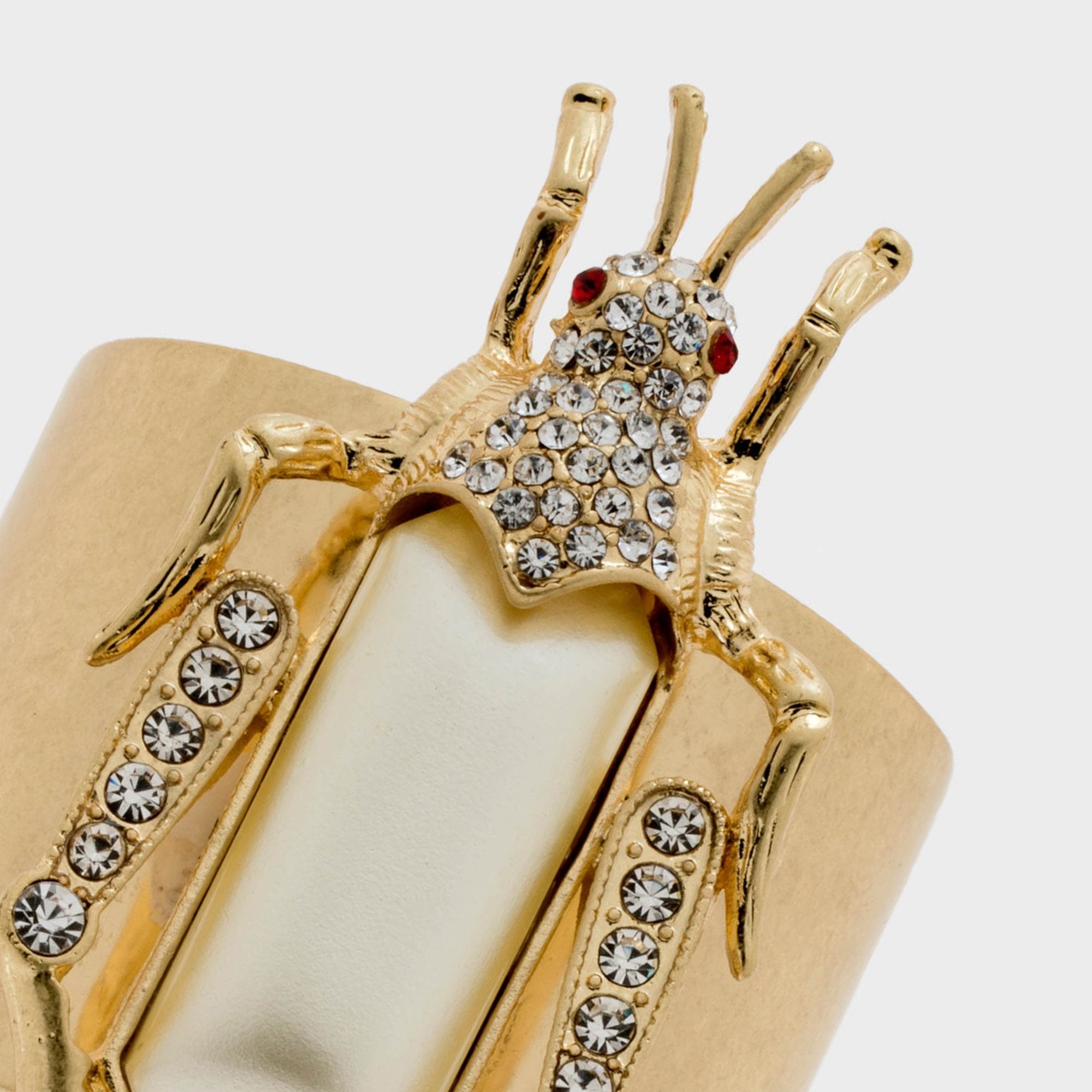 Grasshopper napkin rings, pearl, set of two