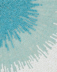 Ombre hand beaded placemat, turquoise