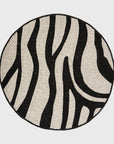 Zebra hand beaded placemat, black
