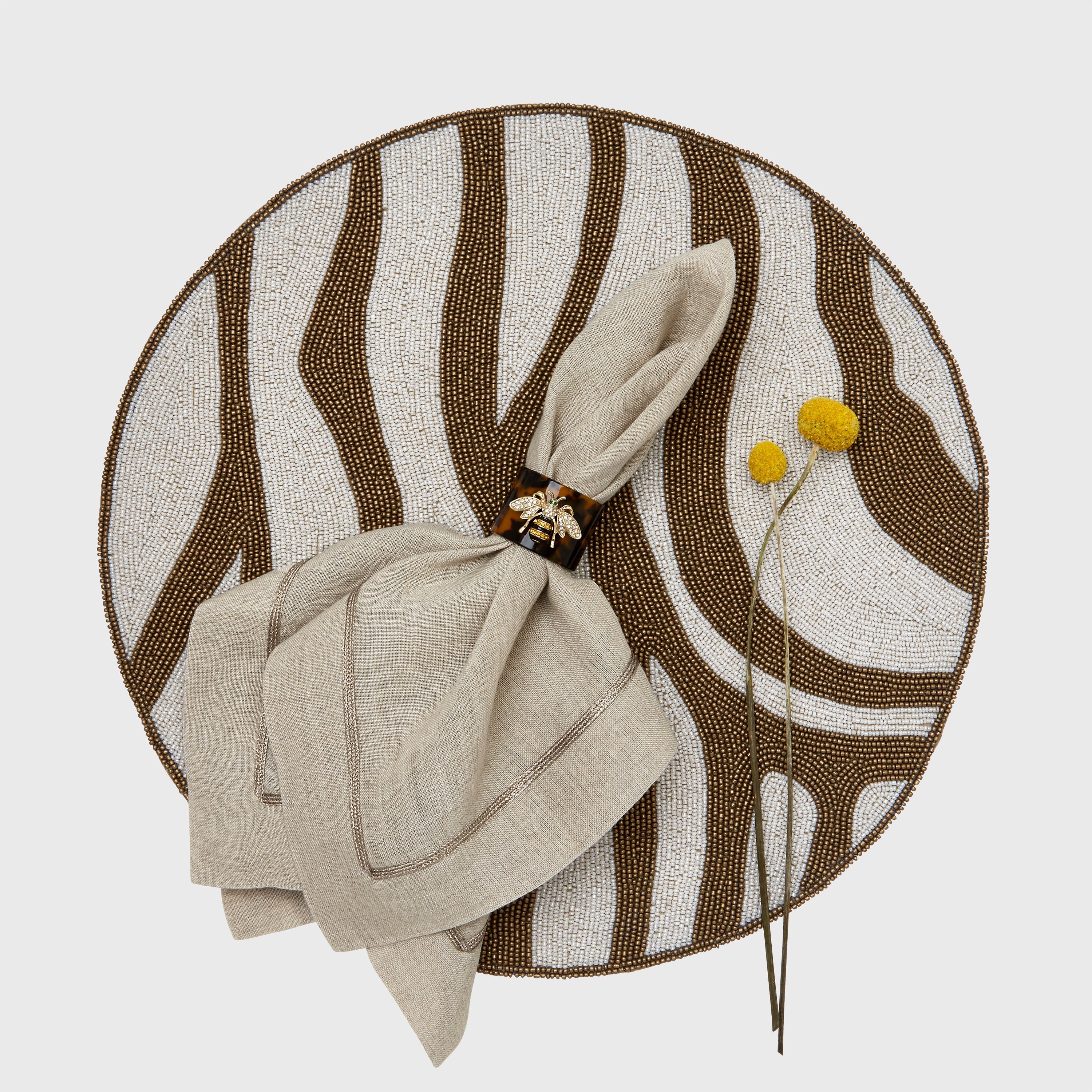 Stripey Bee Resin Napkin Rings | Tortoiseshell Napkin Rings – Joanna ...