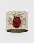 Sparkle bee napkin rings, ruby, set of two