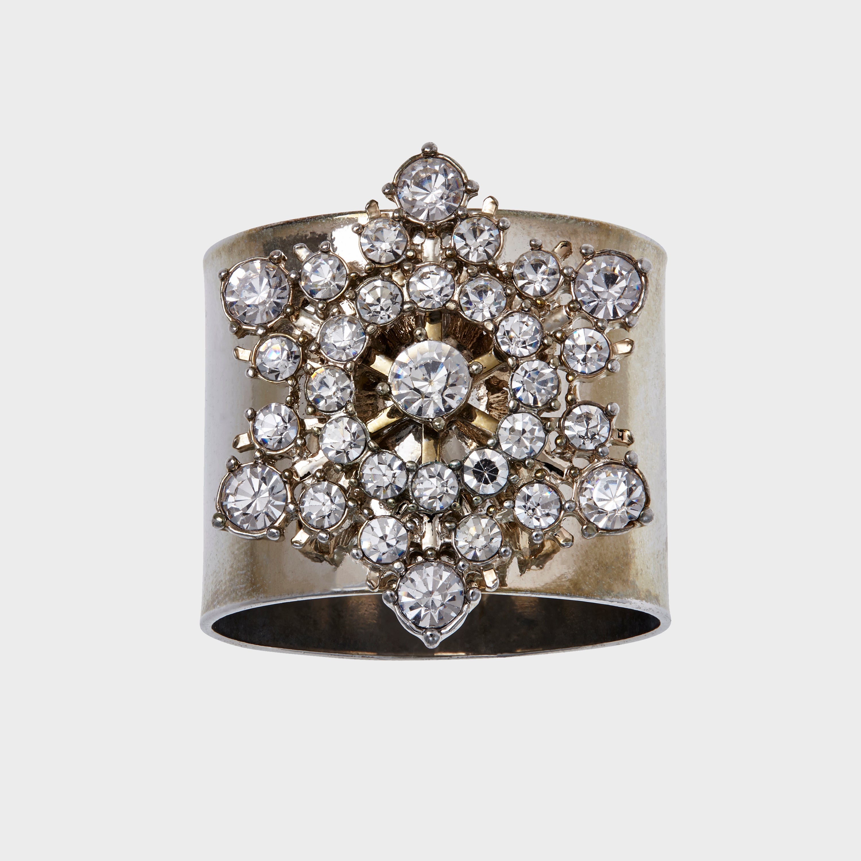 Snowflake napkin rings, gold, set of two