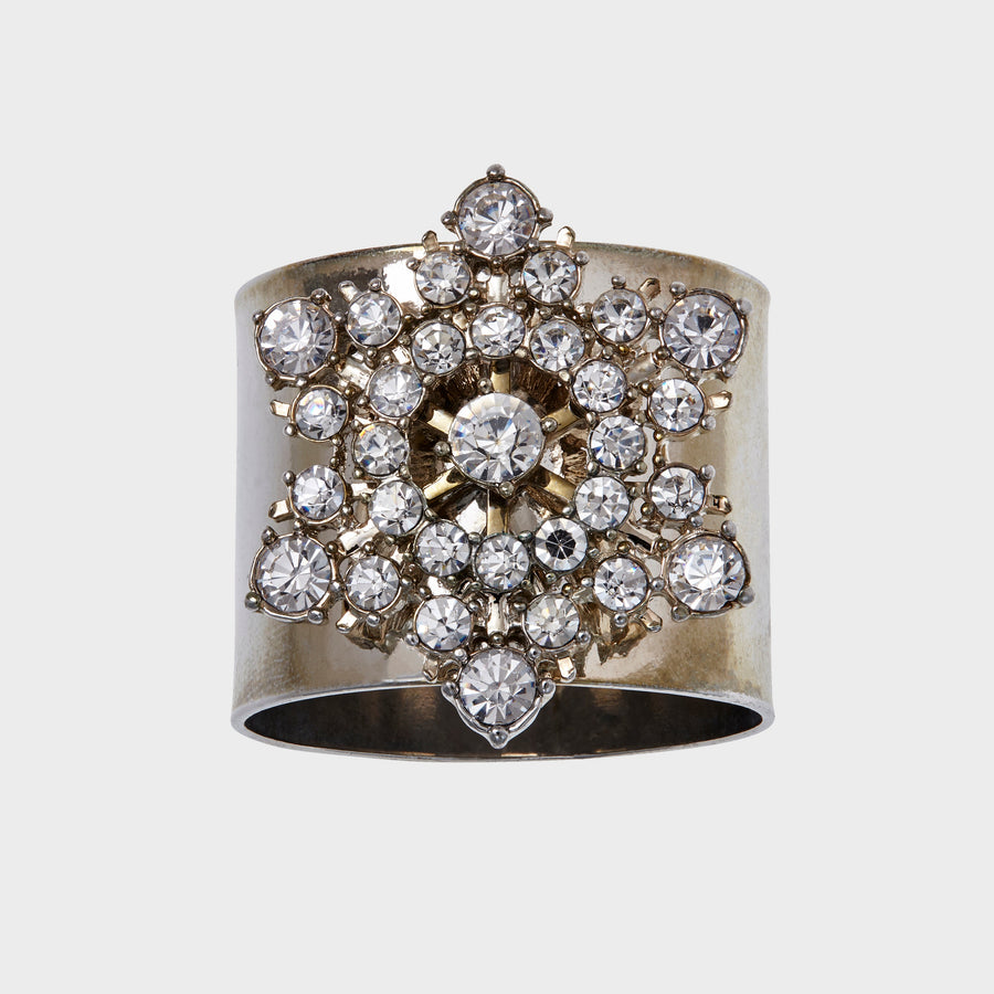 Snowflake napkin rings, gold, set of two