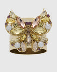 Jeweled butterfly napkin rings, yellow, set of two
