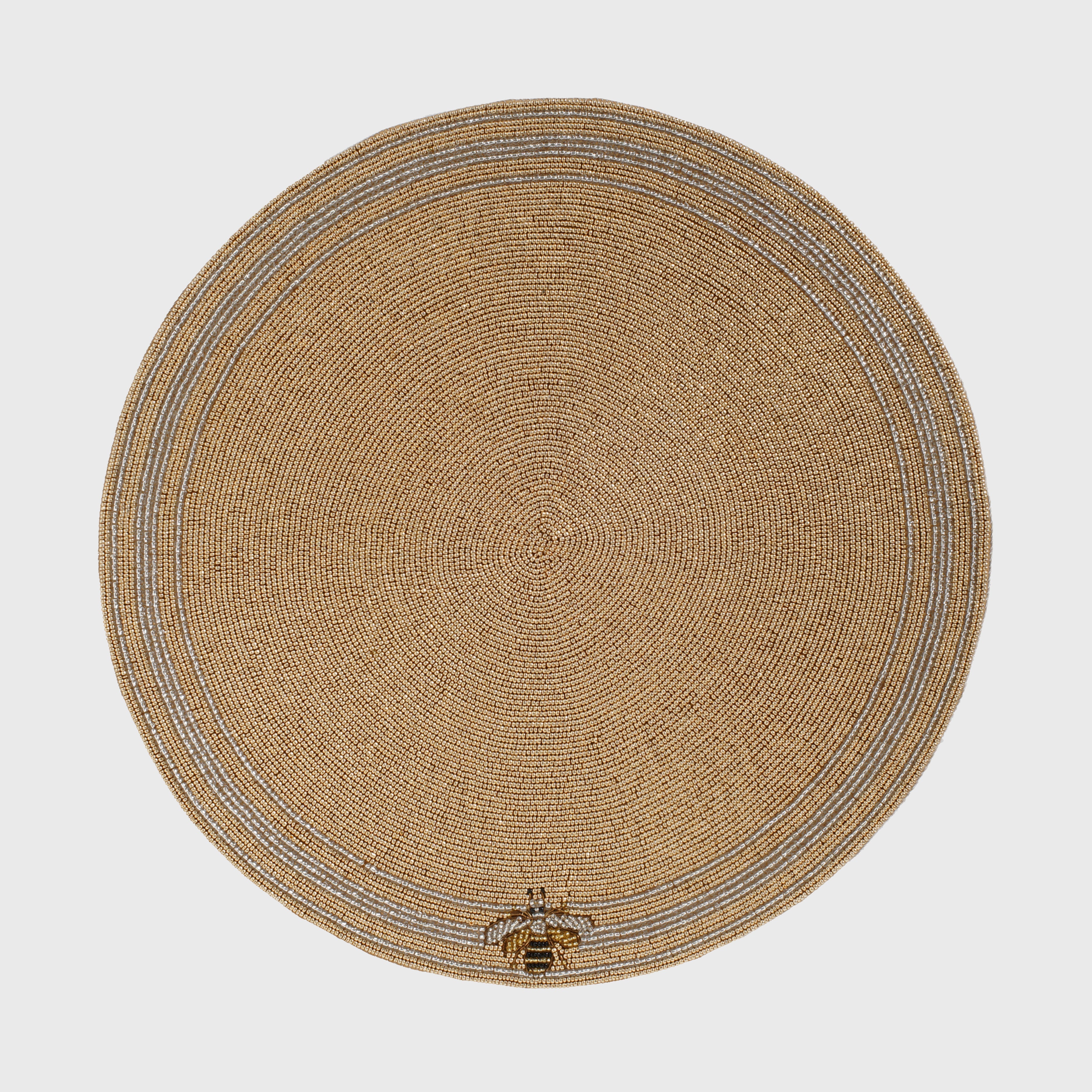 Stripey bee hand beaded placemat