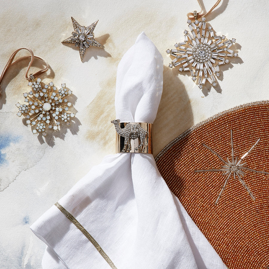 Sparkle snowflake ornament, opal
