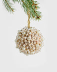 Multi pearl ball ornament, cream