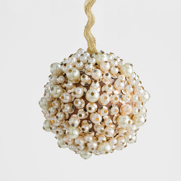 Multi pearl ball ornament, cream