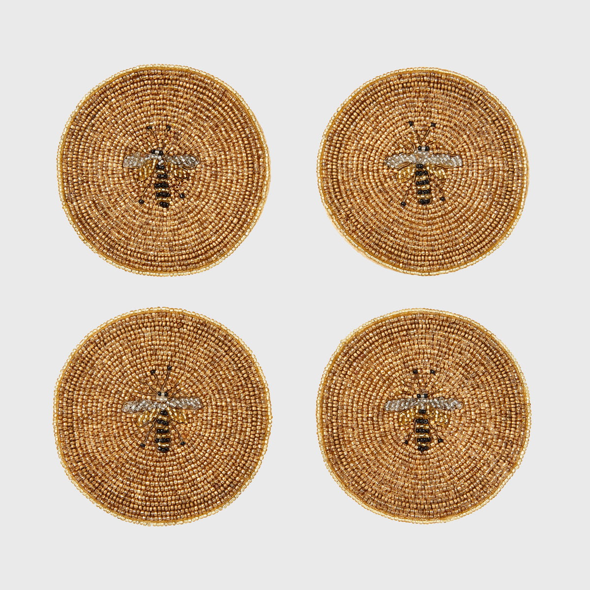 Stripey Bee Coaster Set | Hand Beaded | Home Decor – Joanna Buchanan