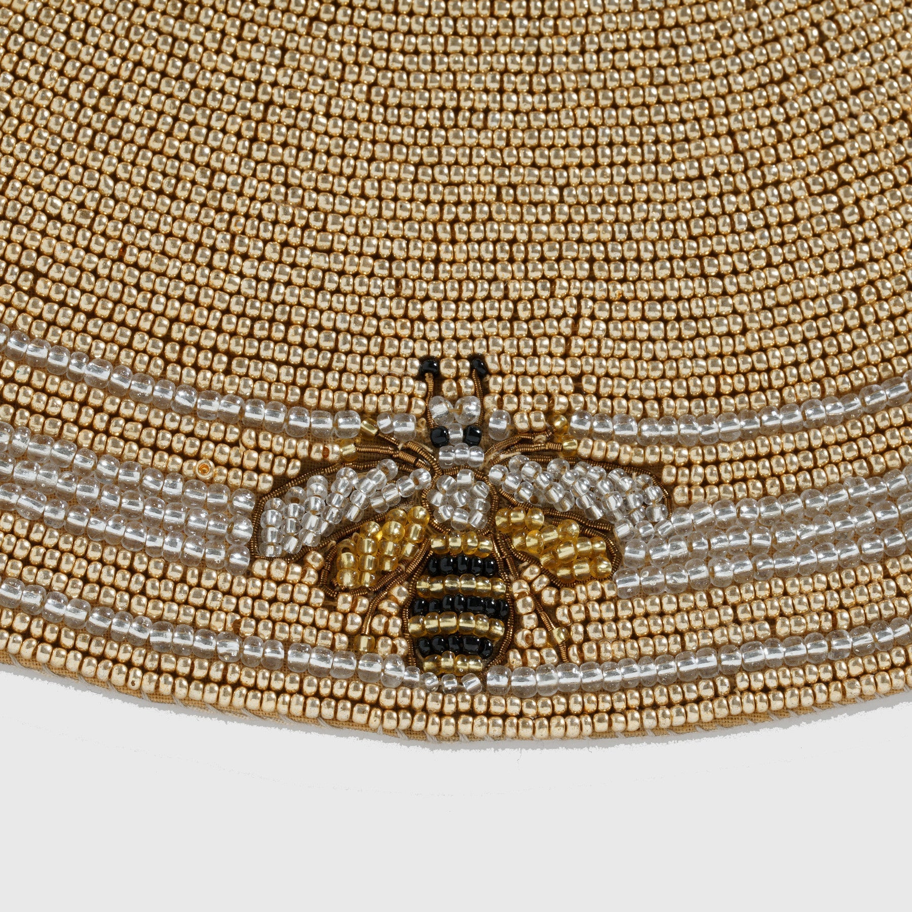 Stripey bee hand beaded placemat