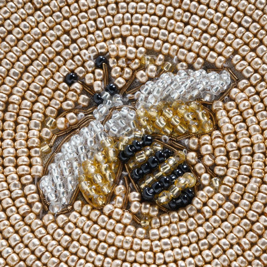 Stripey bee hand beaded placemat