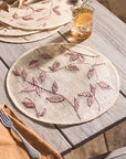 Straw leaf placemat, brown, set of four