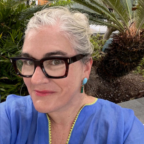 Rosebud earrings, turquoise