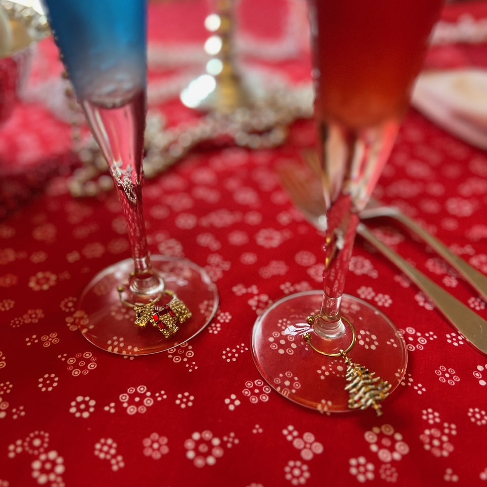Christmas wine charms