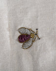 Embroidered sparkle bee table runner
