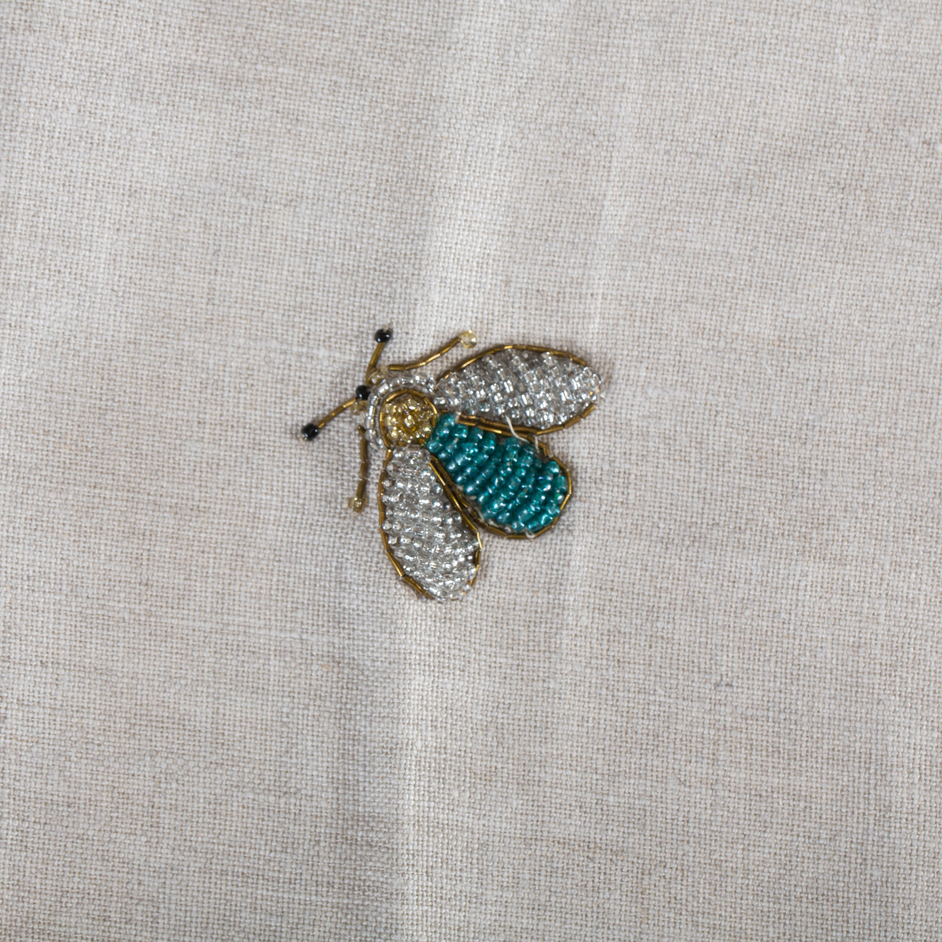 Embroidered sparkle bee table runner