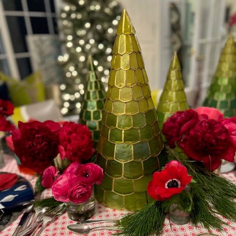 Capiz trees, set of three, green