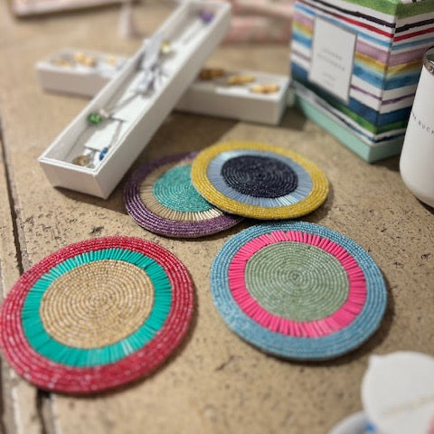 Bright stripe coasters