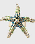 Sparkling starfish napkin rings, green, set of four