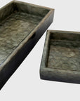 Capiz trays, grey , set of two
