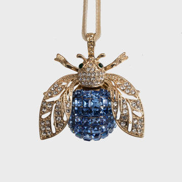 Sparkle bee hanging ornament, periwinkle
