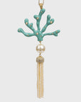 Coral tassel hanging ornament, turquoise