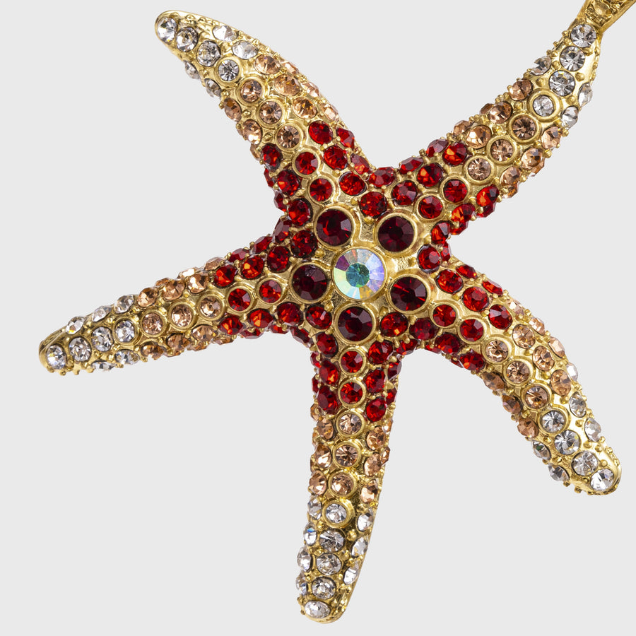 Starfish hanging ornament, coral