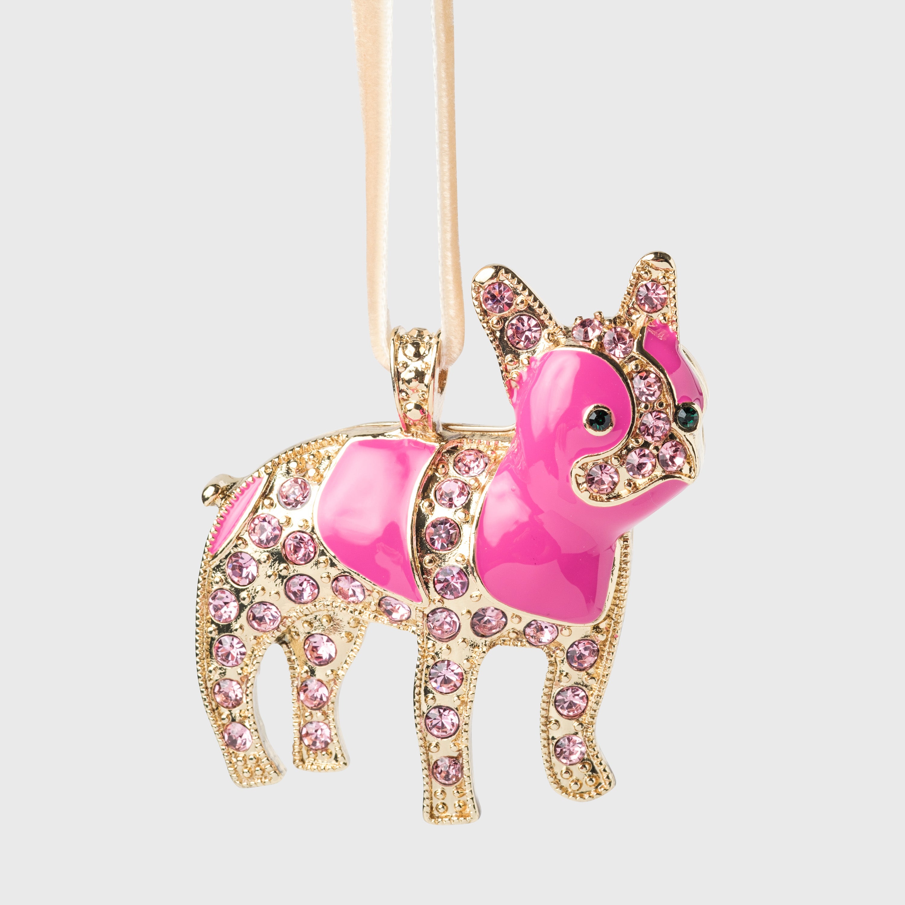 Vanderpump Dogs x JB pink pug hanging ornament