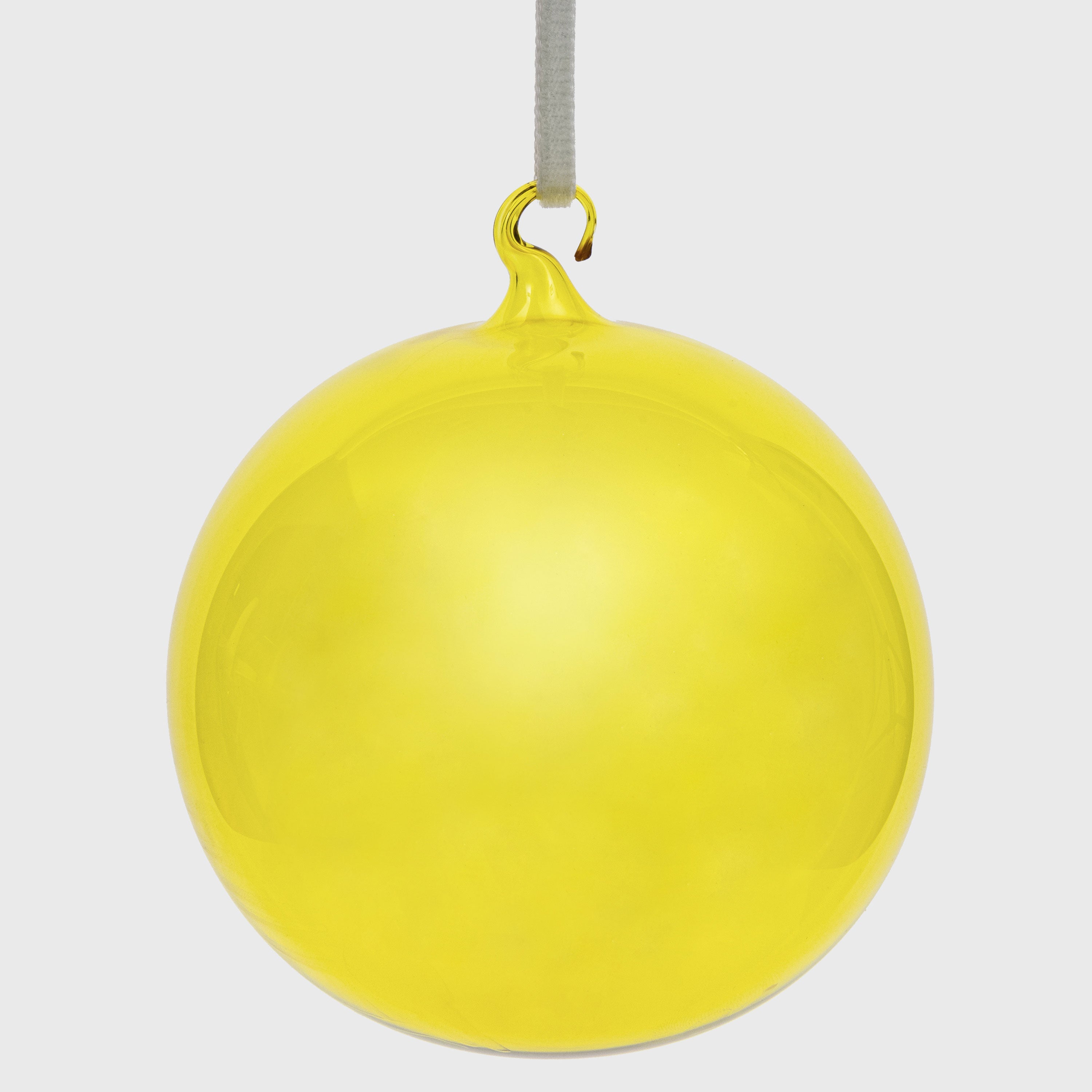 Glass bubble balls, citrine, set of three