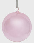 Glass bubble balls, pale pink, set of three