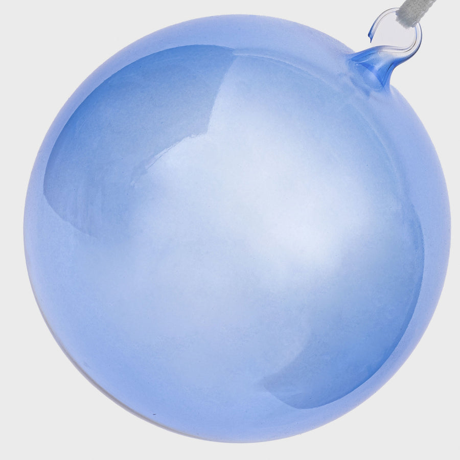 Glass bubble balls, blue, set of three