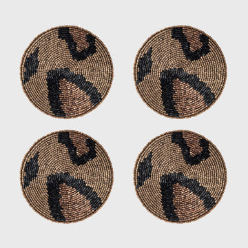 Animal pattern coasters, bronze