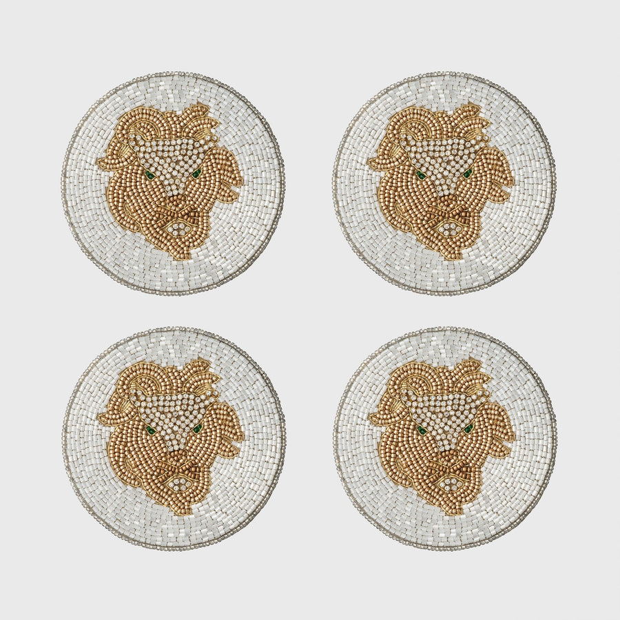 Leo coasters, set of four